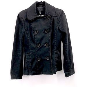 Cute H&M Black Denim Peacoat Size 4